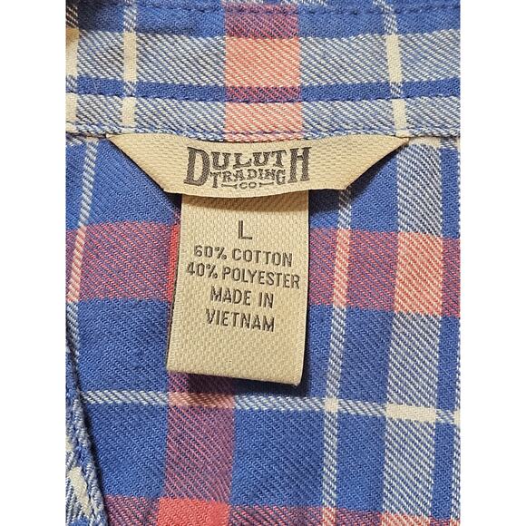 Duluth Trading Co Flannel Shirt Womens Size Large Plaid Vented Outdoor Button Up - Picture 4 of 5